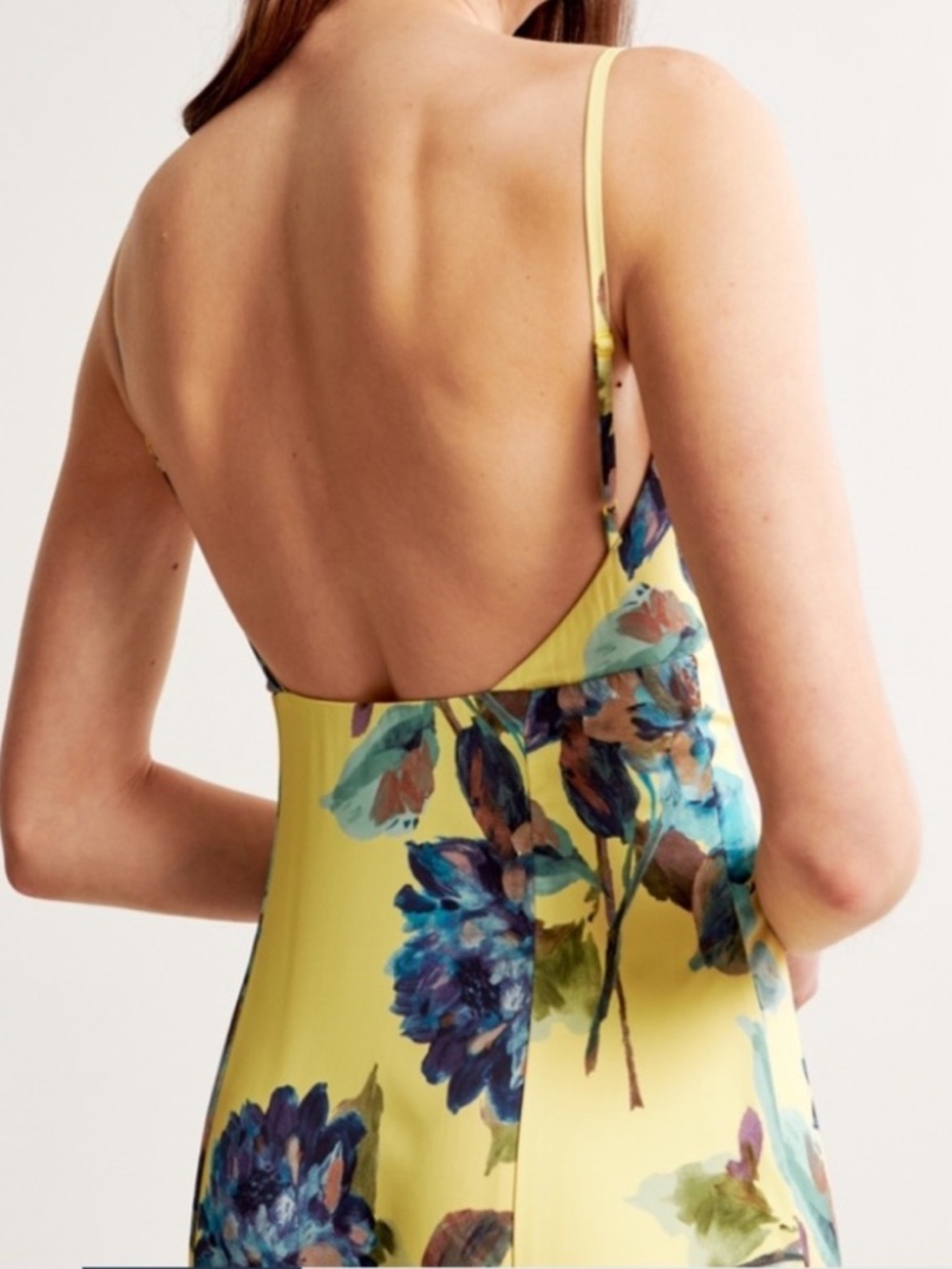 Abercrombie & Fitch mermaid slip maxi dress 💛🩵 - Picture 3 of 6